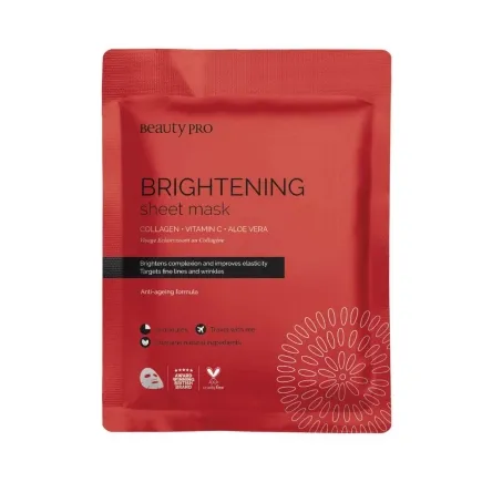 BeautyPro Brightening Collagen Sheet Mask with Vitamin C 23ml
