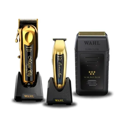 Wahl GOLDEN TRIO Bundle - Gold Magic Clip, Gold Detailer & Vanish Shaver