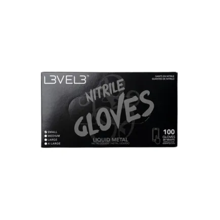 L3VEL3 Professional Nitrile Gloves Large Liquid Metal - 100 Pack