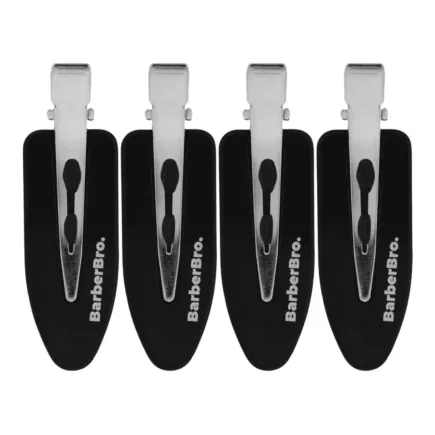 BarberBro. Creaseless Hair Clips Set Black - 4 Pack