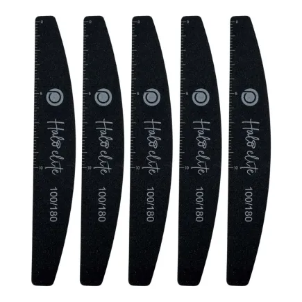 Halo Elite Half-Moon Black Files 100/180 - 5 Pack