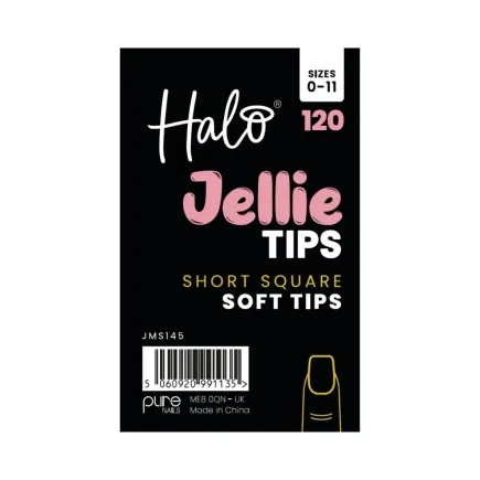 Halo Jellie Nail Tips Short Square - 120 Pack