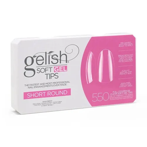 Gelish Soft Gel Tips - Short Round, 550 Pack