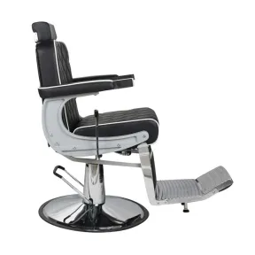 Salon Fit Chrysler Barber Chair Black with White Piping