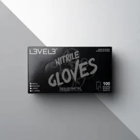 L3VEL3 Professional Nitrile Gloves Large Liquid Metal - 100 Pack