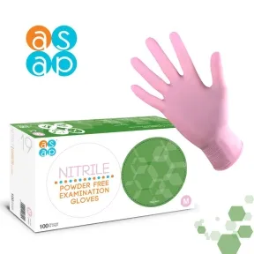 ASAP Pink Nitrile Gloves, Large, Pack of 100