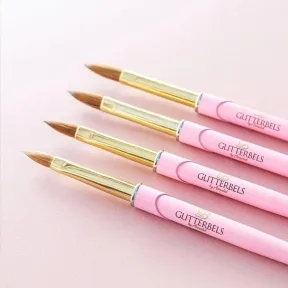 Glitterbels Pink Acrylic Brush - Size 8