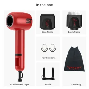 Supreme Trimmer Brushless Motor Hair Dryer - Red