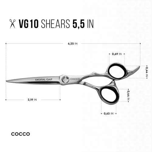 Cocco VG10 Professional Shear Set - 5 Cutting & 6 29-Tooth Thinning Scissors