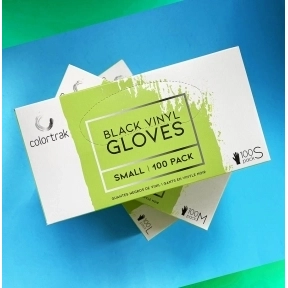 Colortrak Black Vinyl Disposable Gloves Small 100 Pack
